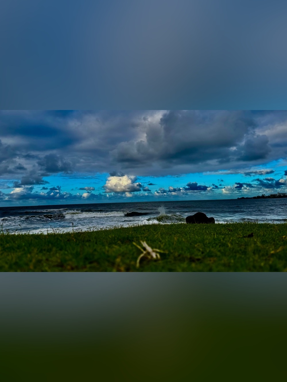 Ocean Shore Landscape Camera Print - Blue original